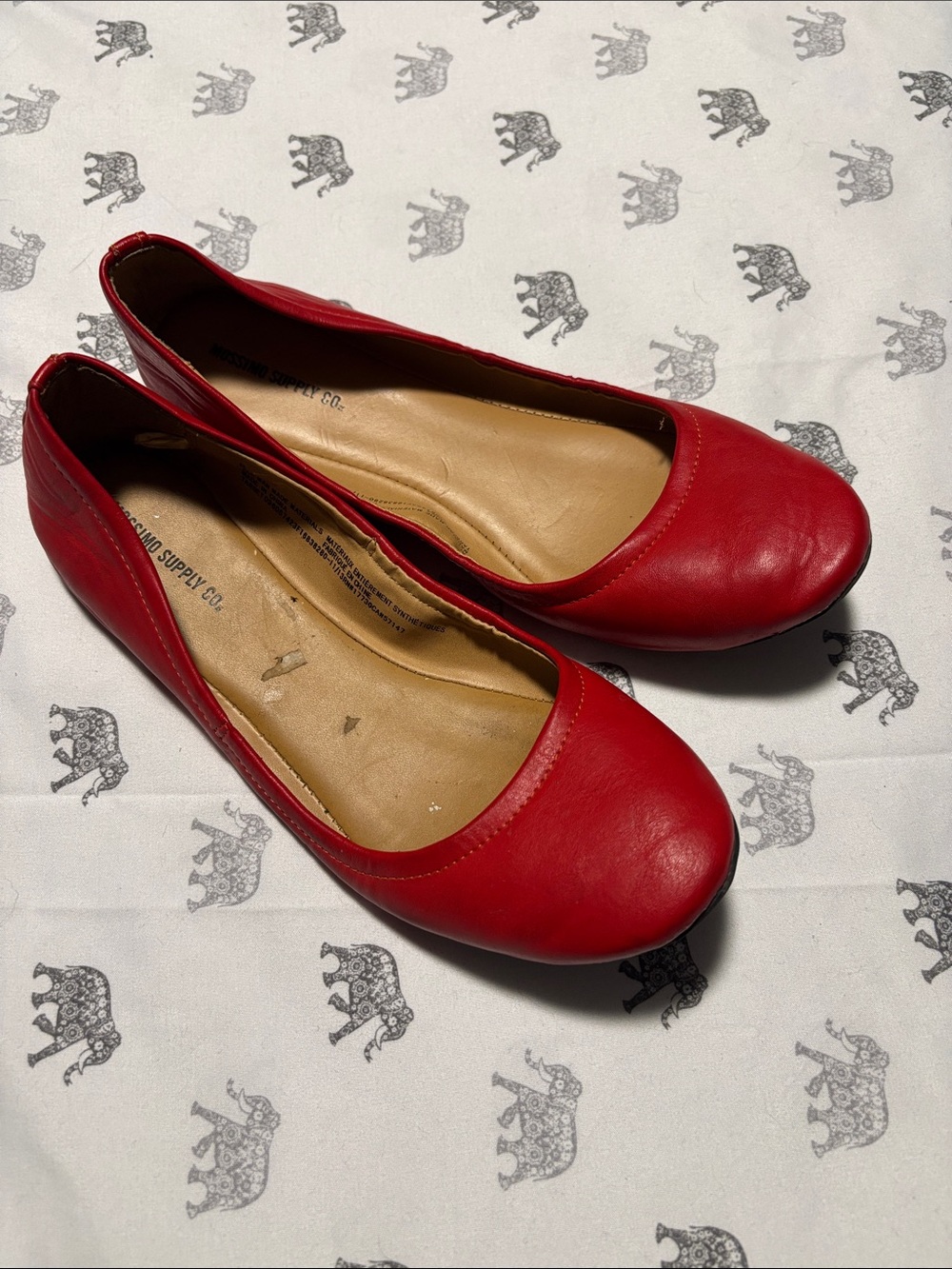 Mossimo Supply Co. Red Leather Ballet Flats